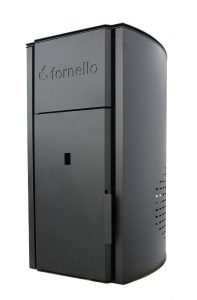 Centrala pe peleti Fornello Royal B 25 KW pompa circulatie vas expansiune telecomanda buncar tiraj fortat recomandat pentru 160 mp Negru